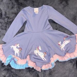 Lemon Loves Line Lilac Unicorn Twirl Dress Size 4